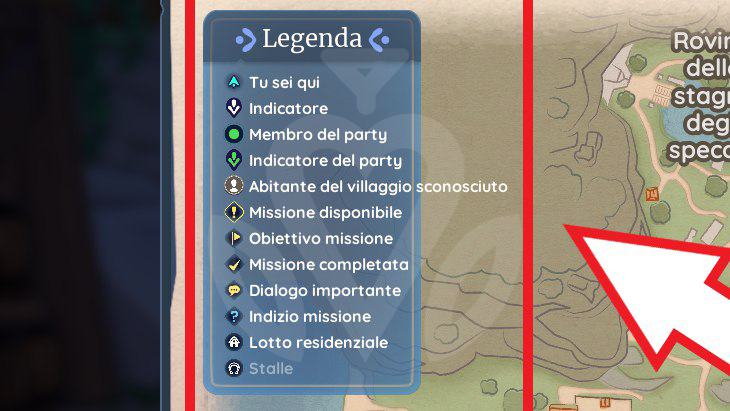 come leggere la mappa di palia